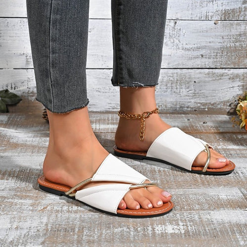 Damen elegante Riemchen-Sandalen mit modischer Zierleiste R&B