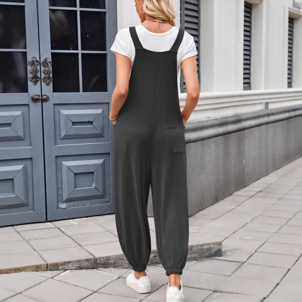 Damen Lässiger Jumpsuit mit praktischen Taschen R&B