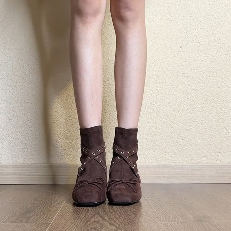 Damen Stiefeletten mit modischem Schnallenakzent und elegantem Schaft