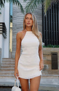 Damen körperbetontes Minikleid mit verführerischen Rüschendetails R&B
