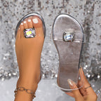 Damen Transparente Slipper mit glitzerndem Akzent und komfortablem Fußbett R&B