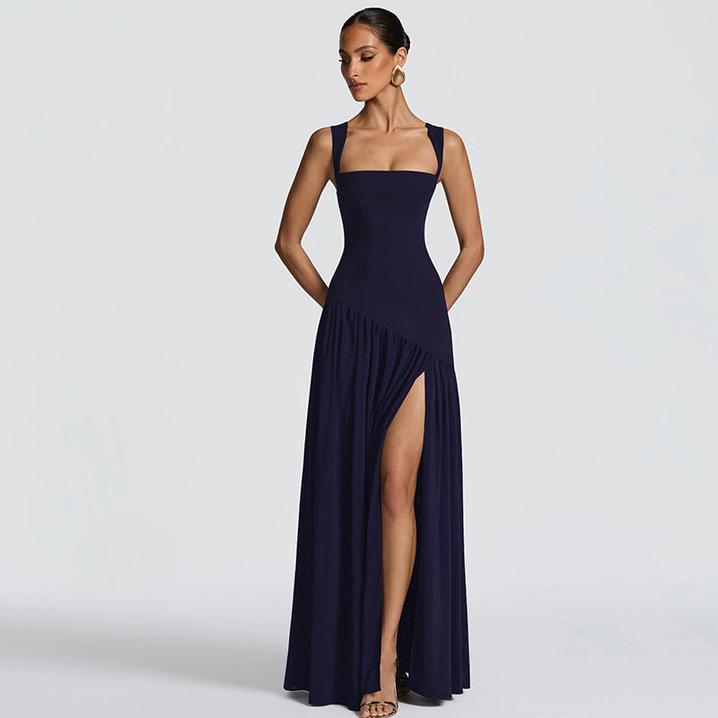 Damen Elegantes Abendkleid mit asymmetrischem Schnitt und tiefem Schlitz R&B