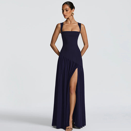 Damen Elegantes Abendkleid mit asymmetrischem Schnitt und tiefem Schlitz R&B