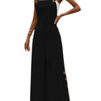 Damen Jumpsuit mit modernen Details und dekorativen Knöpfen R&B