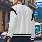 Herren Sportliche Collegejacke mit kontrastrierenden Ärmeln und Knopfdetails R&B