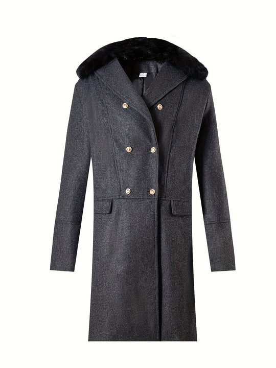Herren eleganter Langmantel mit luxuriösem Fellkragen R&B