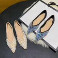 Damen funkelnde Ballerinas mit leuchtenden Strass-Applikationen und elegantem Schuhdesign R&B