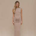 Damen glamouröses Abendkleid mit figurbetontem Schnitt und eleganter Raffung R&B