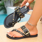 Damen Riemensandalen mit modischem Nieten-Design und komfortabler Fußbettung R&B
