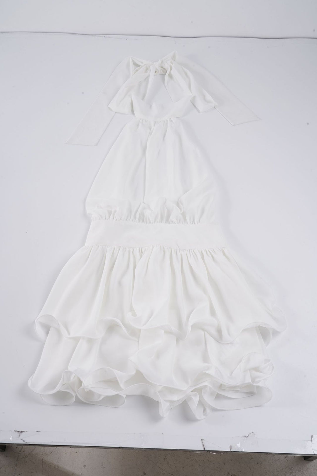 Damen luftiges Wickelkleid mit voluminösem Rock R&B