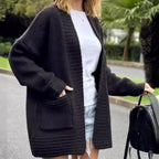 Damen Grobstrickjacke mit großzügigen Taschen und lässigem Schnitt R&B