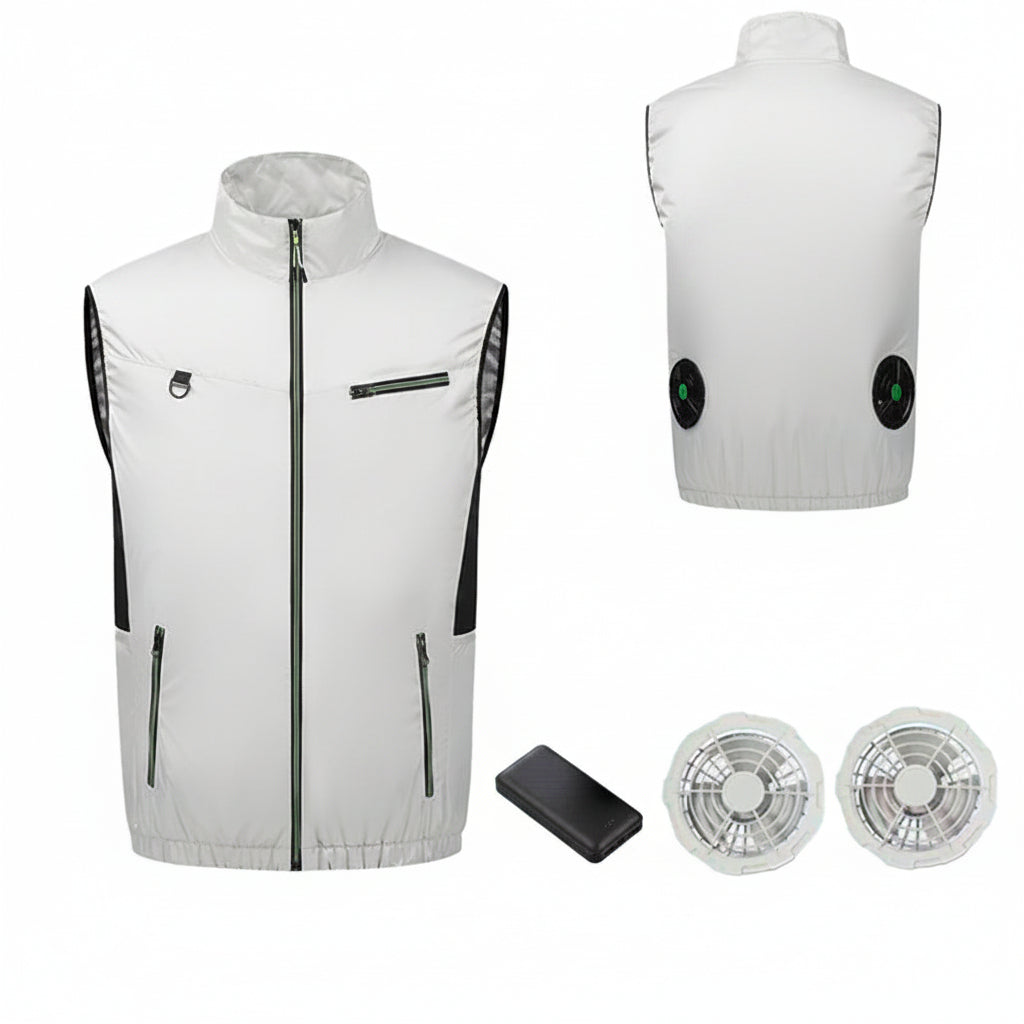 Unisex nan leichte Ventilationsweste mit dualem Lüfteranschluss, austauschbaren Filtern und wasserabweisendem Material R&B