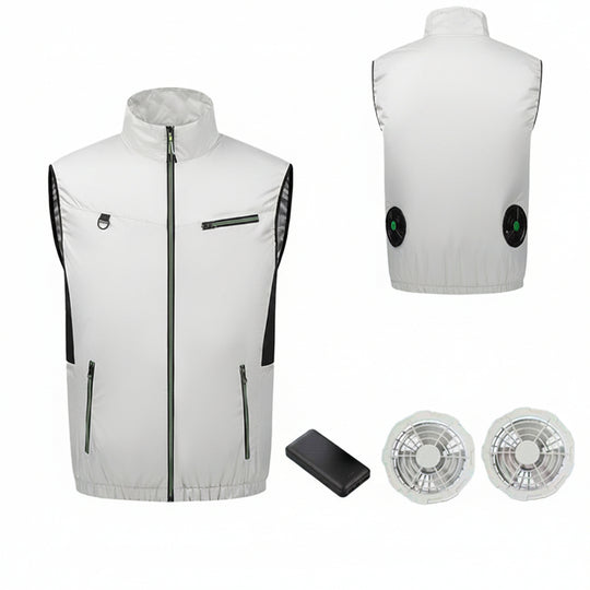 Unisex nan leichte Ventilationsweste mit dualem Lüfteranschluss, austauschbaren Filtern und wasserabweisendem Material R&B