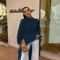 Damen edles Spitzenoberteil mit asymmetrischem Saum und Volant-Details R&B