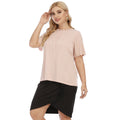 Damen elegantes Oberteil mit wellenförmigem Ausschnitt R&B