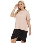 Damen elegantes Oberteil mit wellenförmigem Ausschnitt R&B