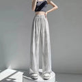 Damen Hochtaillierte Palazzo-Hose aus leichtem, atmungsaktivem Material mit elastischem Bund