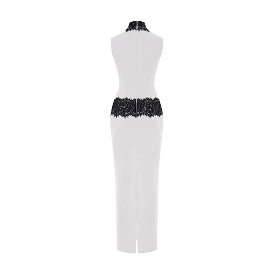 Damen Elegantes und figurbetontes Abendkleid mit Spitzenakzenten R&B