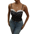 Damen Spitzen-Cami-Top mit floralem Design R&B