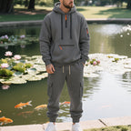Herren sportliches Hoodie und Bundhose Set mit praktischen Taschen R&B