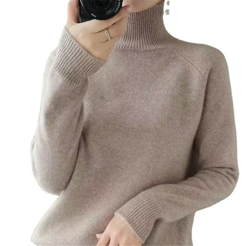 Damen weicher Rollkragenpullover aus feiner Merinowolle R&B
