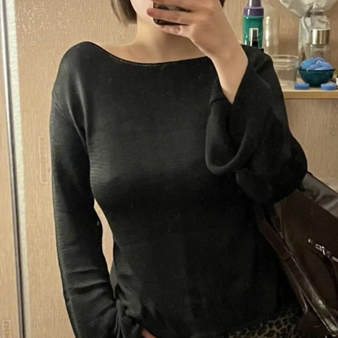 Damen Eleganter Feinstrickpullover mit lässigem Schnitt und Rundhalsausschnitt R&B