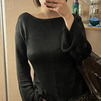 Damen Eleganter Feinstrickpullover mit lässigem Schnitt und Rundhalsausschnitt R&B