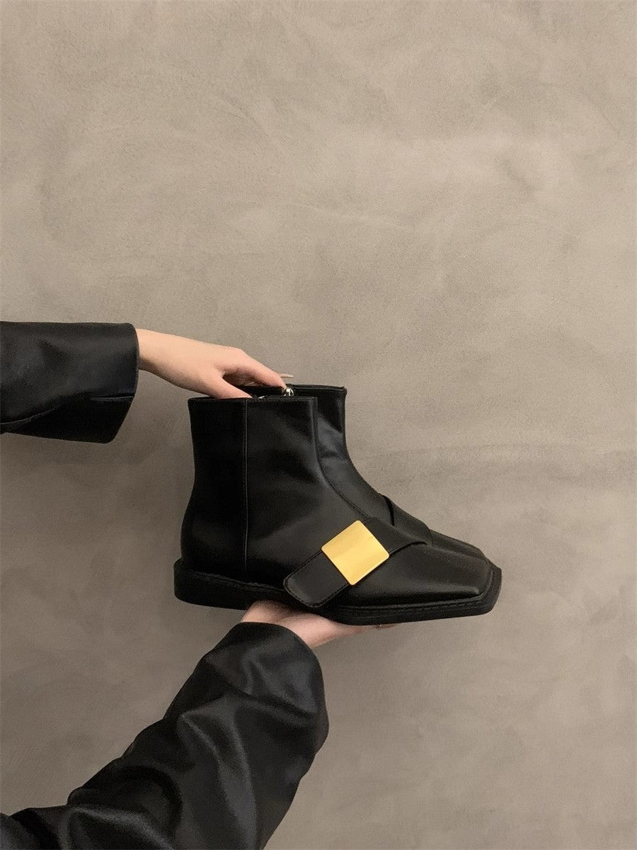 Damen elegante Stiefeletten mit modischer Schnallenverzierung R&B