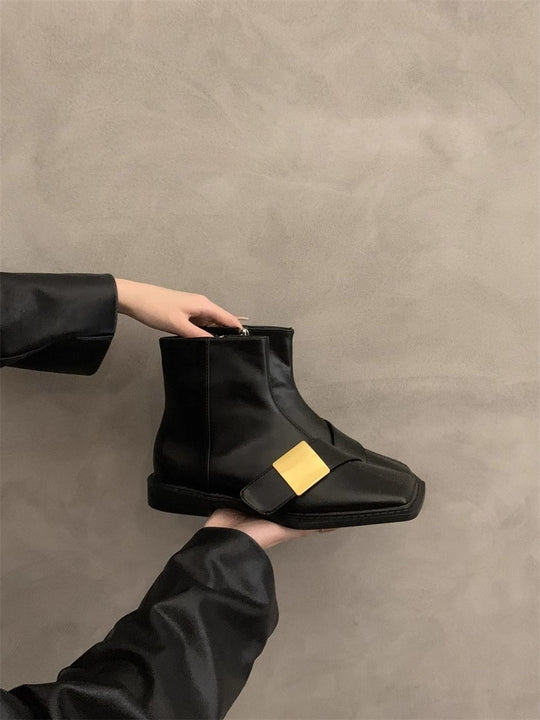 Damen elegante Stiefeletten mit modischer Schnallenverzierung R&B