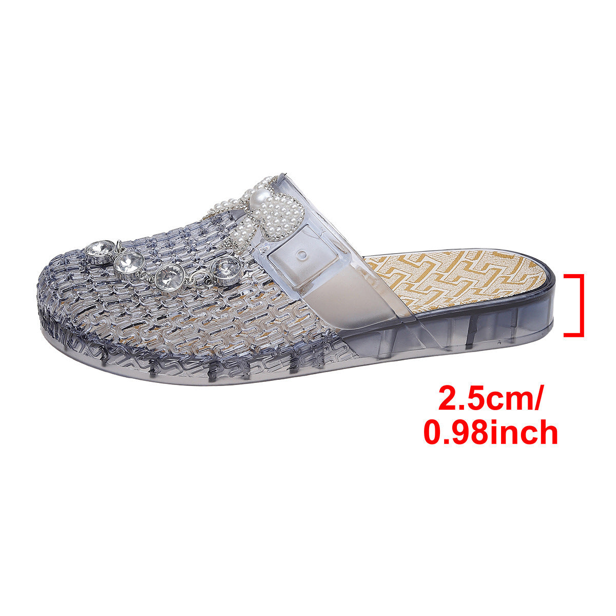 Damen Modische Glitzer-Clogs mit elegantem Schnallen-Design R&B