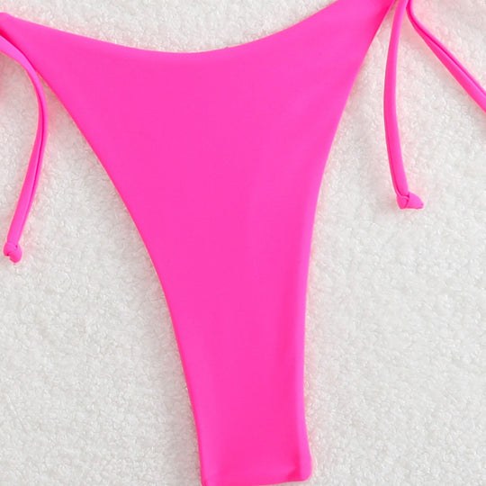 Damen Triangel-Bikini mit verspieltem Farbdesign und verstellbaren Bindebändern R&B