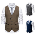 Herren elegante Weste im strukturierten Hahnentrittdesign R&B