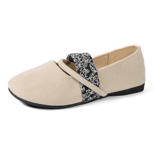 Damen bequeme Mokassins mit dekorativem Riemendesign R&B