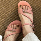 Damen Komfortable Riemchen-Sandalen mit verstellbarem Schnallenverschluss R&B