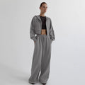 Damen Lässiges Crop-Top und weite High-Waist-Hose Set R&B