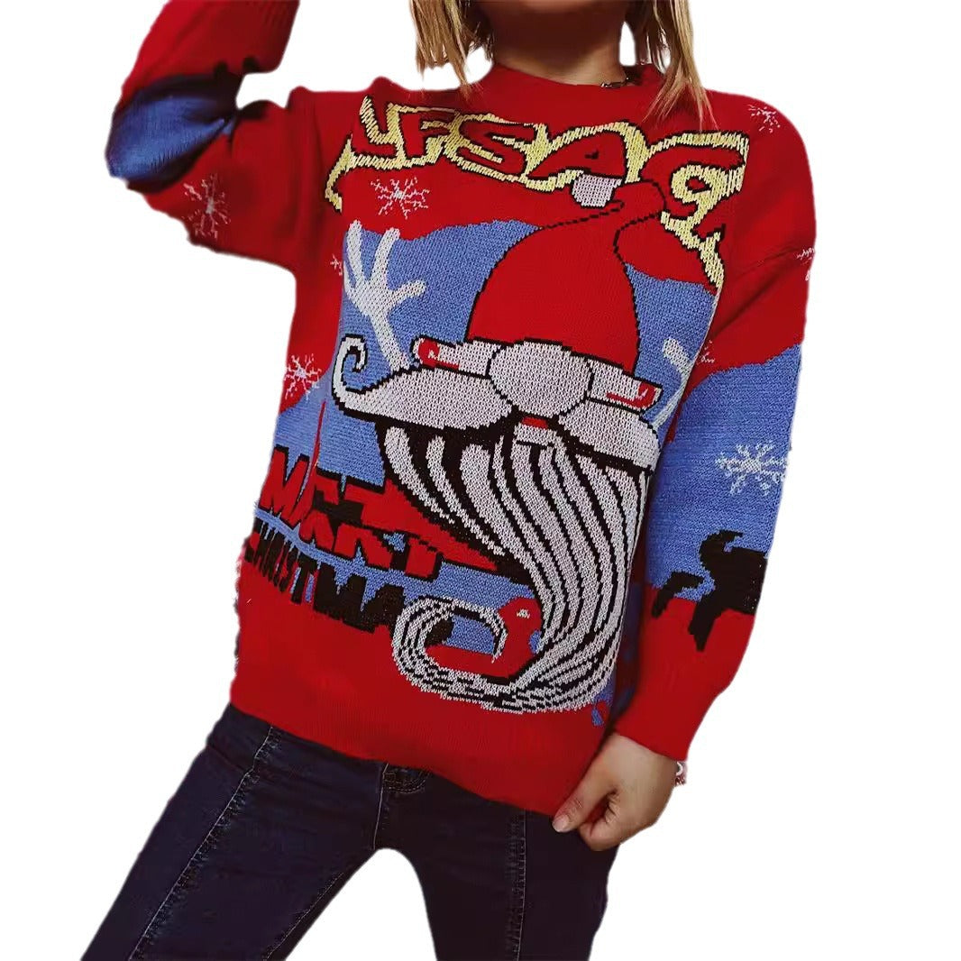 Damen Weihnachts-Pullover mit festlichem Rentier-Motiv und kreativen Designs R&B