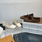 Damen elegante Ballerinas mit modischem Riemen und weichem Innenfutter R&B