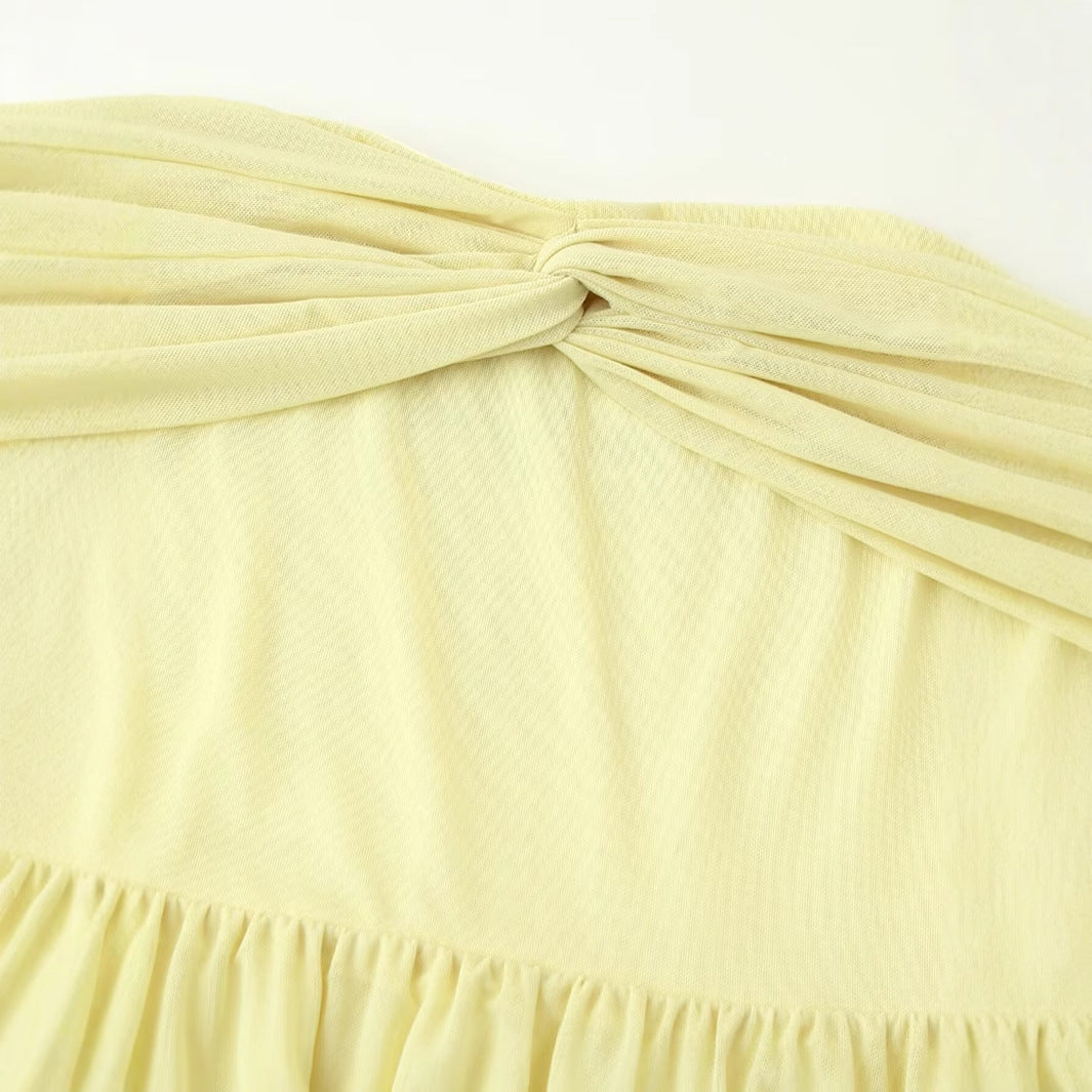 Damen Maxikleid mit eleganter Schulterpartie und fließendem Rock R&B