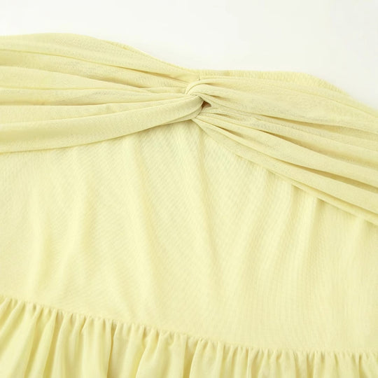 Damen Maxikleid mit eleganter Schulterpartie und fließendem Rock R&B