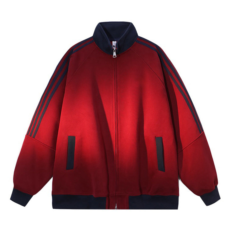 Damen Sportliche Kapuzenjacke mit Reißverschluss und angeschnittenen Ärmeln R&B
