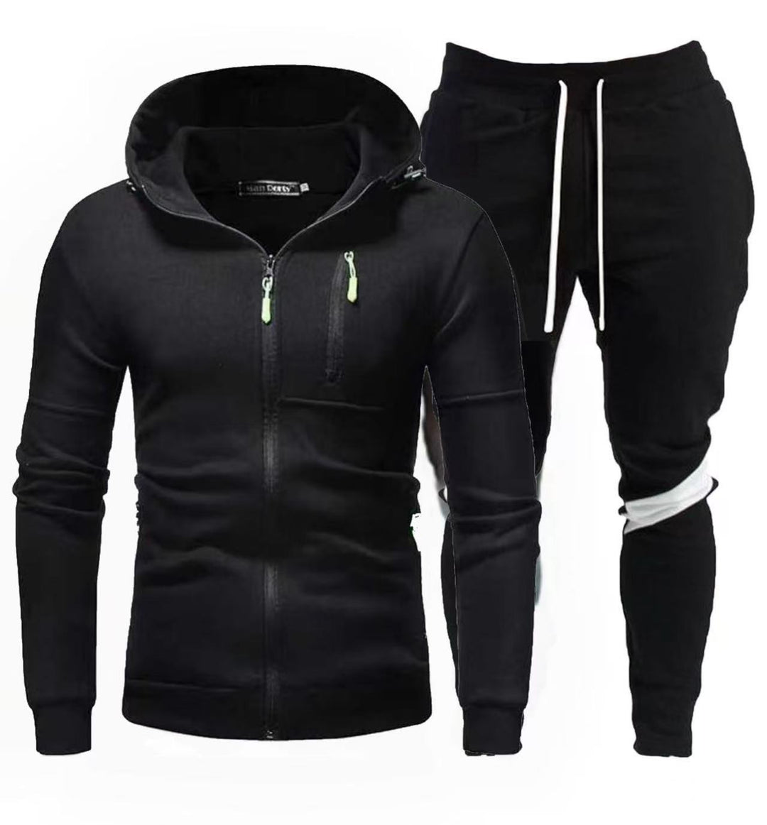 Herren sportliche Kapuzenjacke mit praktischem Reißverschluss und Jogginghose R&B