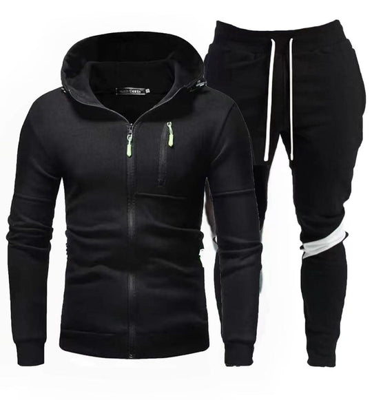 Herren sportliche Kapuzenjacke mit praktischem Reißverschluss und Jogginghose R&B
