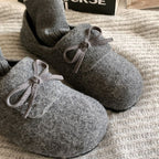 Damen warme Filz-Pantoffeln mit dekorativem Schleifen-Design R&B