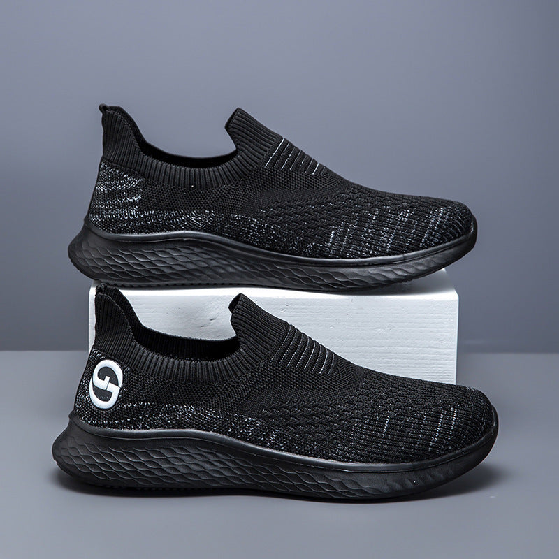 Damen Bequeme Slip-On Sneakers mit atmungsaktivem Strickmaterial und rutschfester Sohle R&B