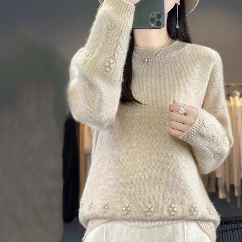 R&B | Strickbluse mit Musterdetails Wolle Komfortabel und Elegant