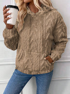 Damen Kapuzenpullover aus kuscheligem Material mit eingearbeitetem Beuteltaschen R&B