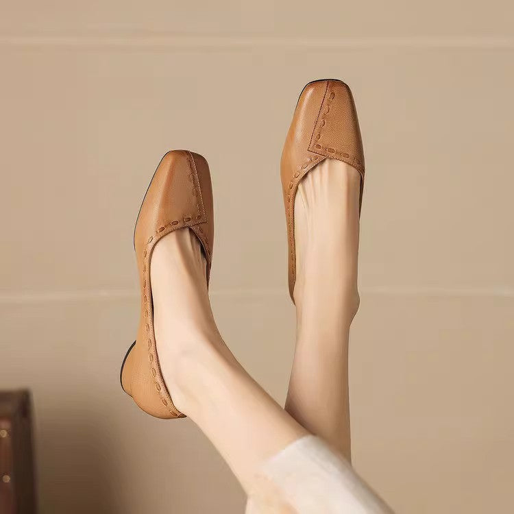 Damen elegante Ballerinas mit modischem Nahtdesign