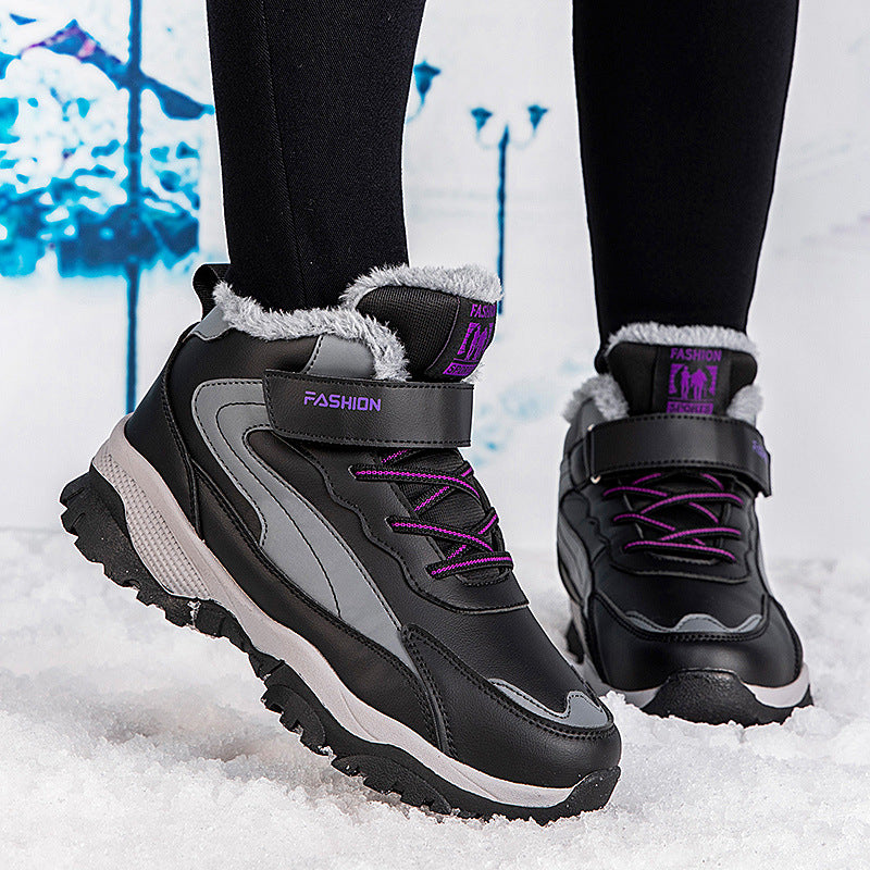 Damen Warm gefütterte Winterstiefel mit rutschfester Sohle und verstellbarem Klettverschluss R&B
