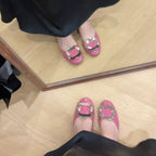 Damen Ballerinas mit elegantem Blockabsatz und modischem Schmuckdetail R&B