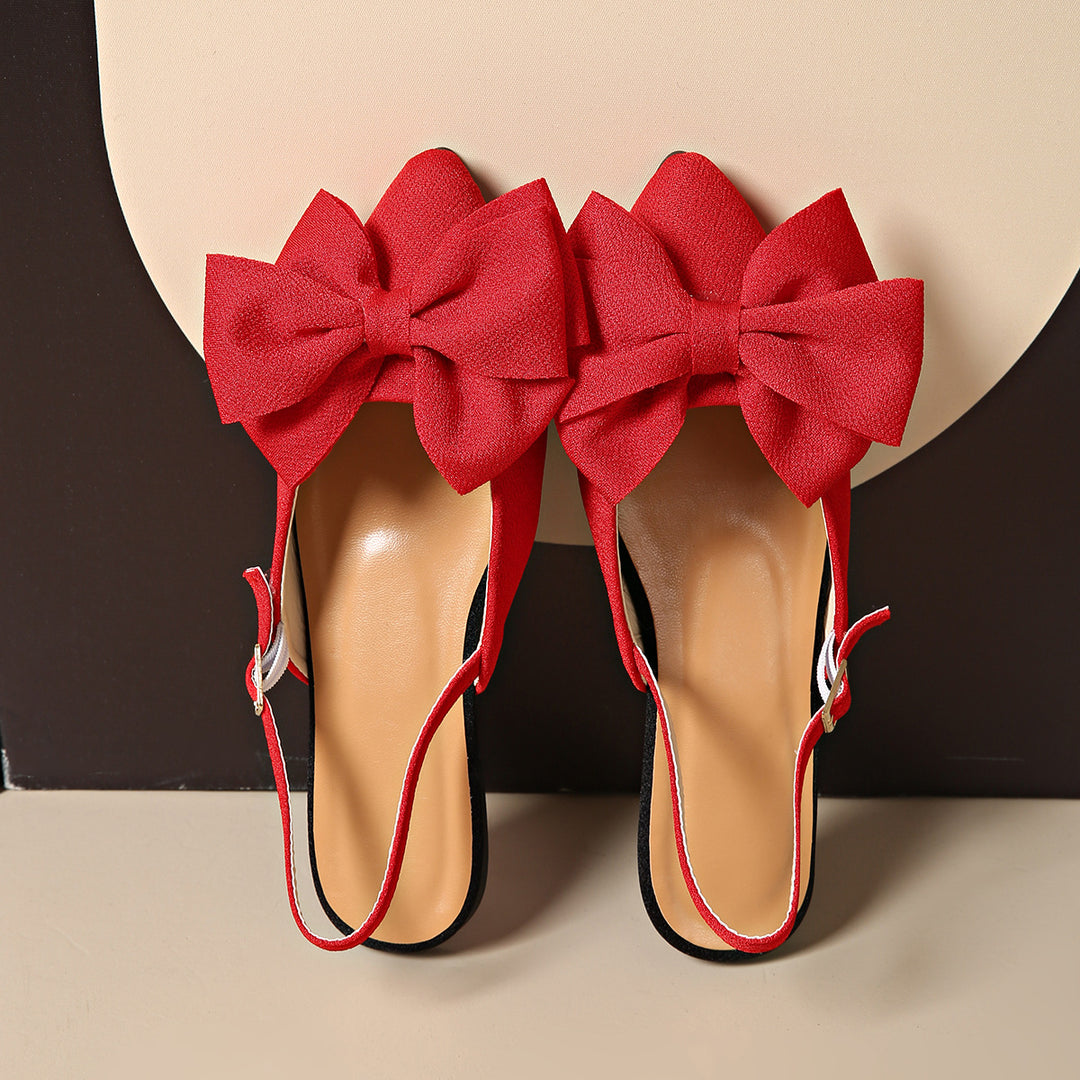 Damen Slingback-Pantoletten mit elegantem Schleifen-Design und praktischem Riemen R&B